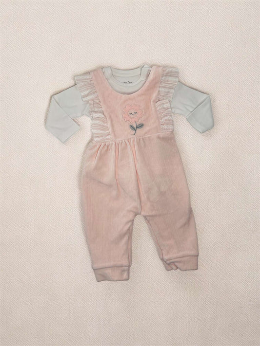 אוברול FLOWER ורוד