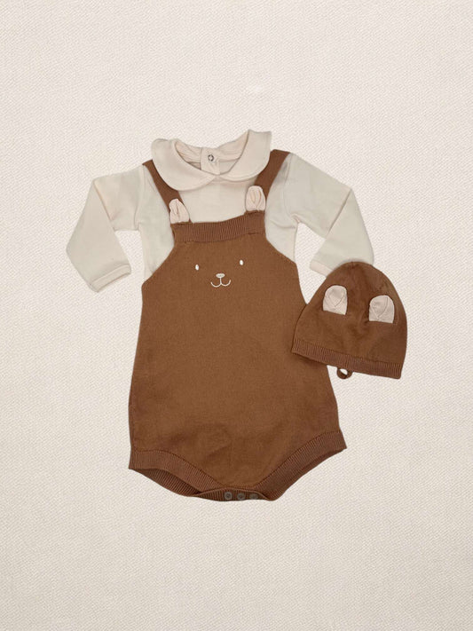 אוברול 3 חלקים חום Bear